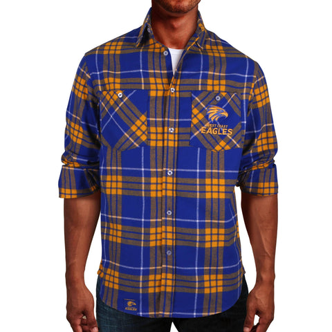 West Coast Eagles Mens Adults Ringbark Flannel Shirt