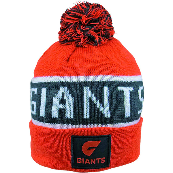 Greater Western Sydney GWS Giants Pom Pom Bar Beanie