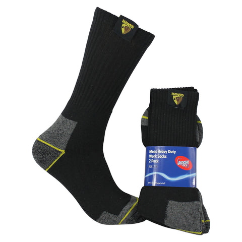 Hawthorn Hawks Mens Heavy Duty Work Socks 2pk - Spectator Sports Online