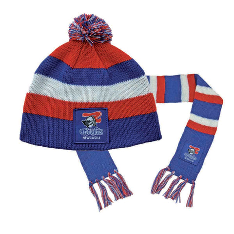 Newcastle Knights NRL Baby Infant Scarf Beanie Pack