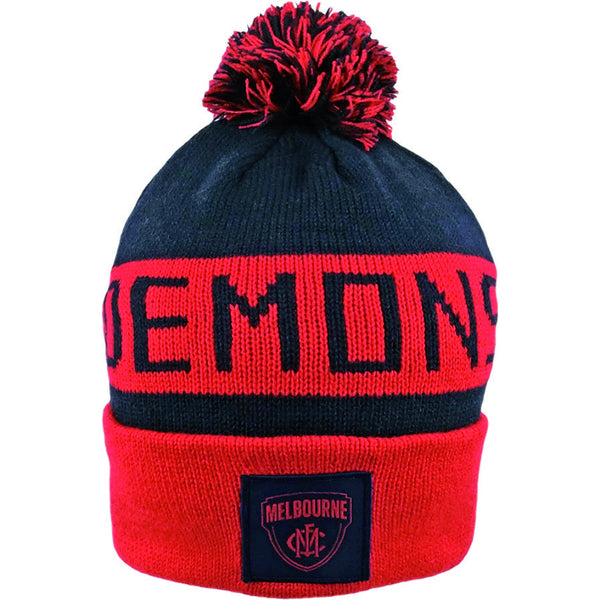 Melbourne Demons Pom Pom Bar Beanie