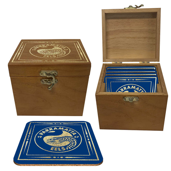 Parramatta Eels NRL Set of 4 Cork Coasters in Box