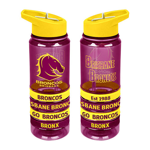 Brisbane Broncos NRL Tritan Rubber Bands Bottle