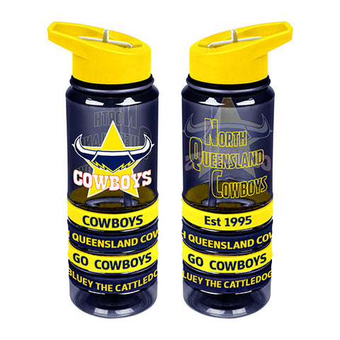 North Queensland Cowboys NRL Tritan Rubber Bands Bottle