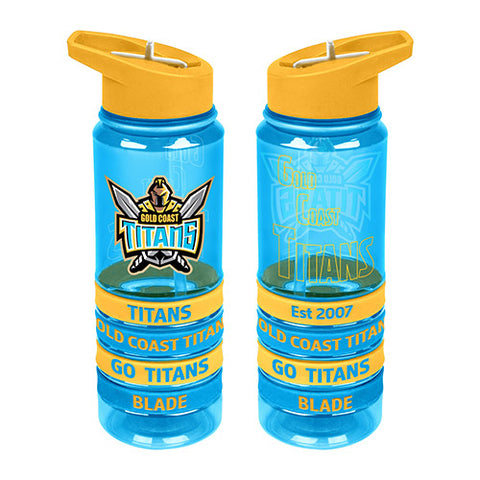 Gold Coast Titans NRL Tritan Rubber Bands Bottle