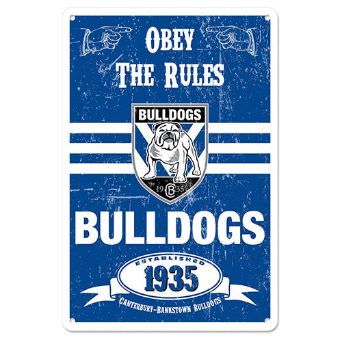 Canterbury Bulldogs NRL Retro Metal Sign