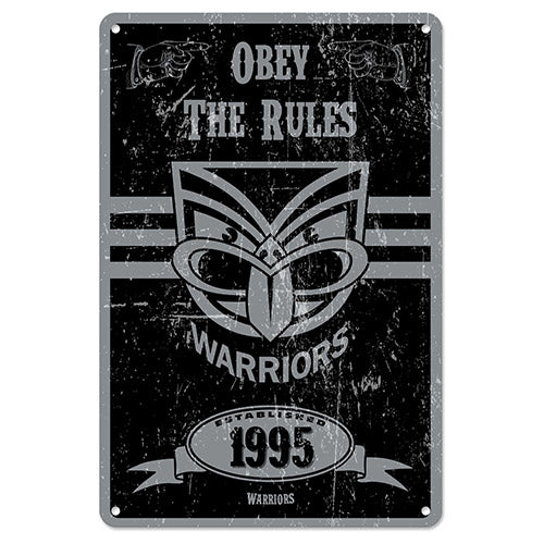 New Zealand Warriors NRL Retro Metal Sign