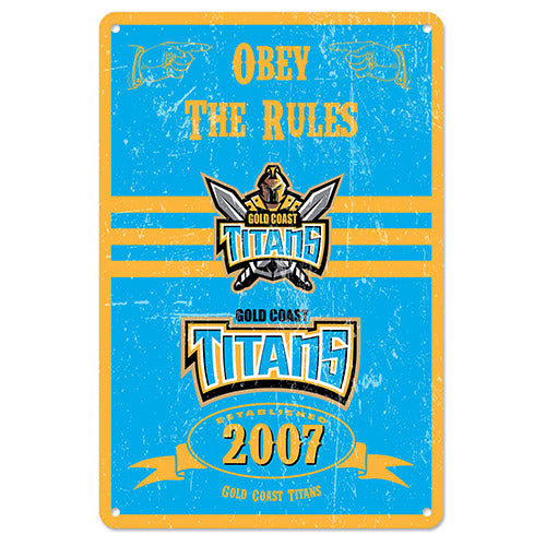 Gold Coast Titans NRL Retro Metal Sign