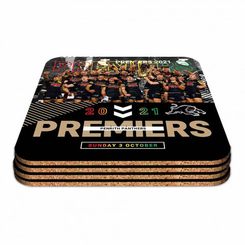 Penrith Panthers NRL 2021 Premiers Set of 4 Coasters PH2