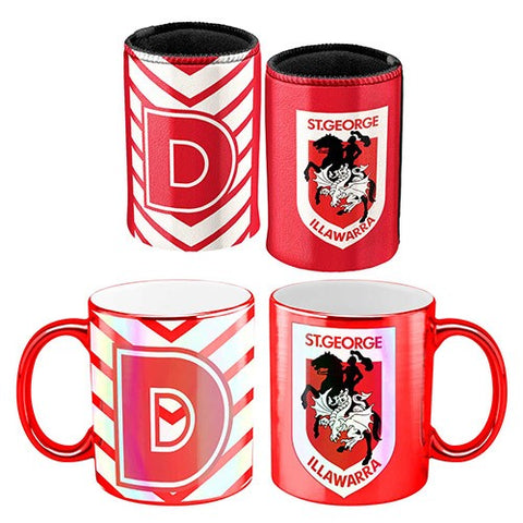 St George Dragons NRL Metallic Mug and Can Cooler Pack