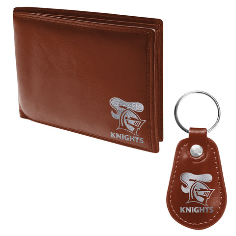 Newcastle Knights NRL PU Leather Wallet Keyring Gift Pack