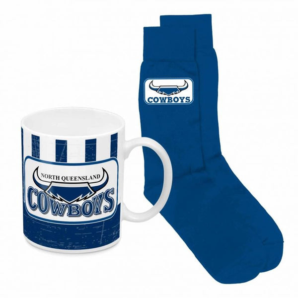 North Queensland Cowboys NRL Heritage Mug and Socks Pack