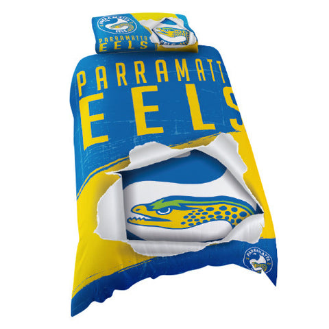 Parramatta Eels Single Quilt Doona Cover Pillow Case Set - Spectator Sports Online