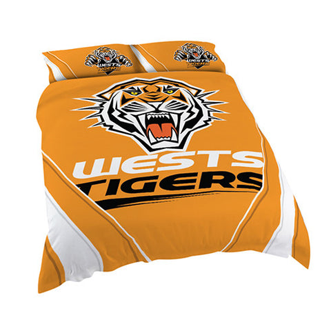 Wests Tigers Quilt Doona Duvet Cover Pillow Case Set - Spectator Sports Online