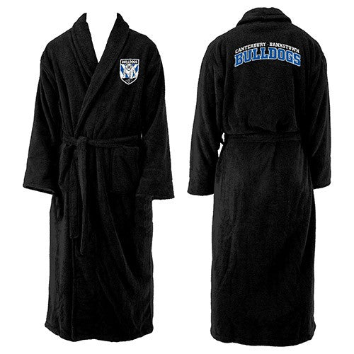 Canterbury Bulldogs NRL Mens Adults Long Sleeve Robe Dressing Gown