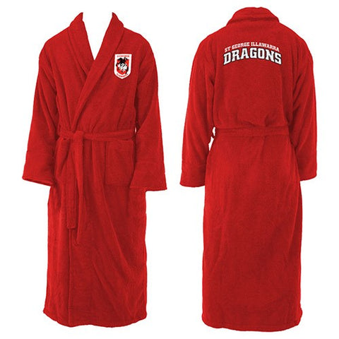 St George Dragons NRL Mens Adults Long Sleeve Robe Dressing Gown
