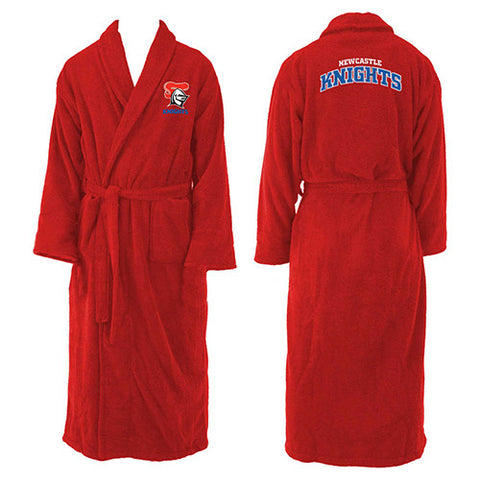 Newcastle Knights NRL Mens Adults Long Sleeve Robe Dressing Gown