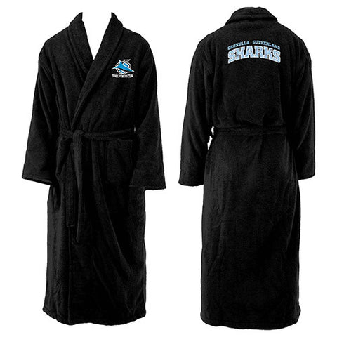 Cronulla Sharks NRL Mens Adults Long Sleeve Robe Dressing Gown