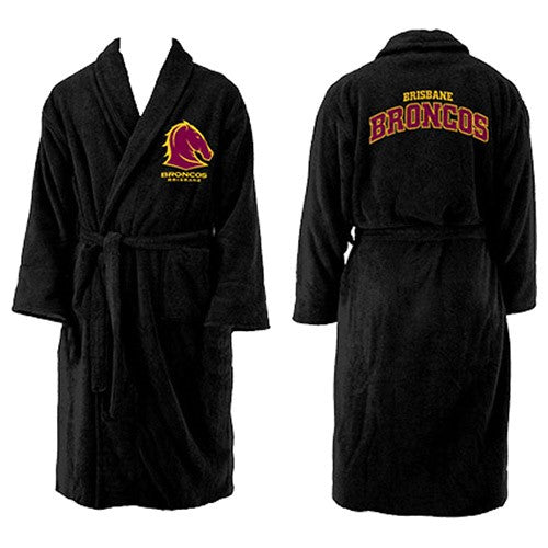 Brisbane Broncos NRL Kids Youth Long Sleeve Robe Dressing Gown