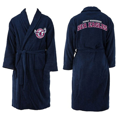 Manly Sea Eagles NRL Kids Youth Long Sleeve Robe Dressing Gown
