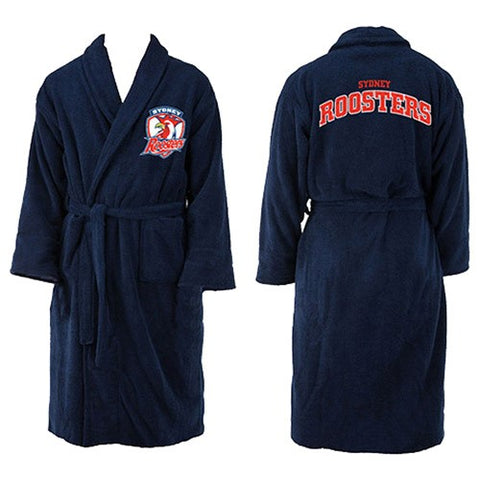 Sydney Roosters NRL Kids Youth Long Sleeve Robe Dressing Gown