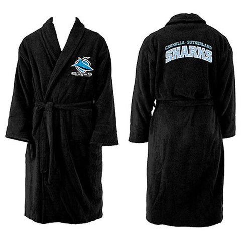 Cronulla Sharks NRL Kids Youth Long Sleeve Robe Dressing Gown