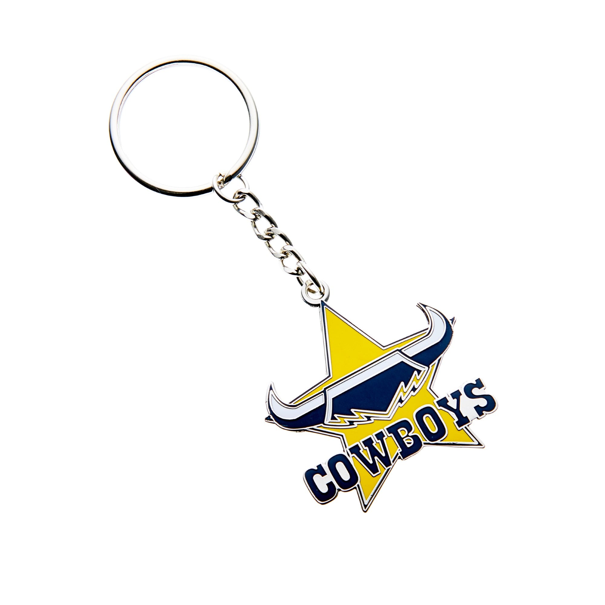 Cowboy Key Rings North Queensland Cowboys NRL Metallic Logo Keyring