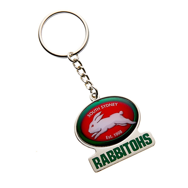 South Sydney Rabbitohs NRL Metallic Logo Keyring