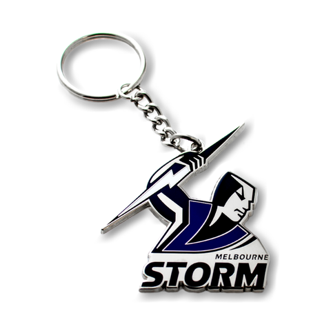 Melbourne Storm NRL Metallic Logo Keyring