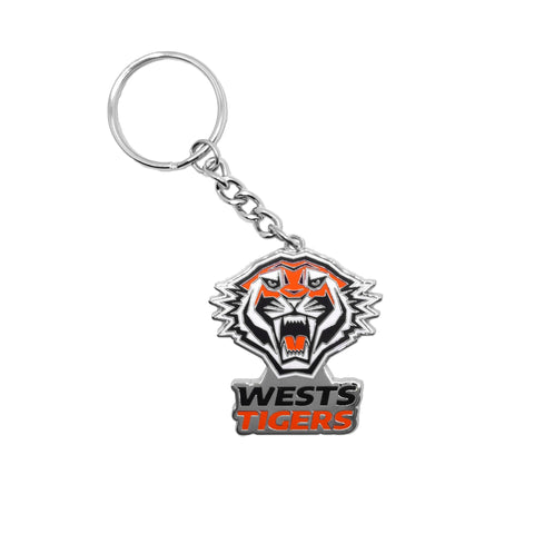 Wests Tigers NRL Metallic Logo Keyring