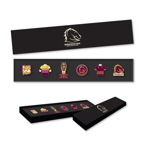 Brisbane Broncos NRL Evolution Lapel Pin Badge Collectors Set