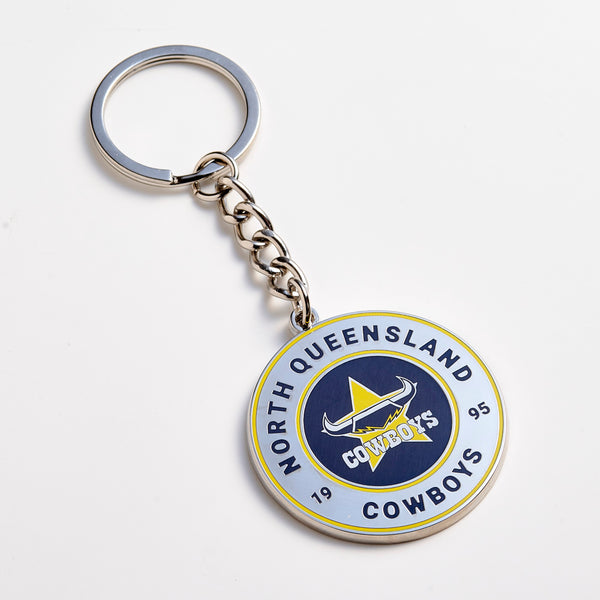 North Queensland Cowboys NRL Round Logo Keyring
