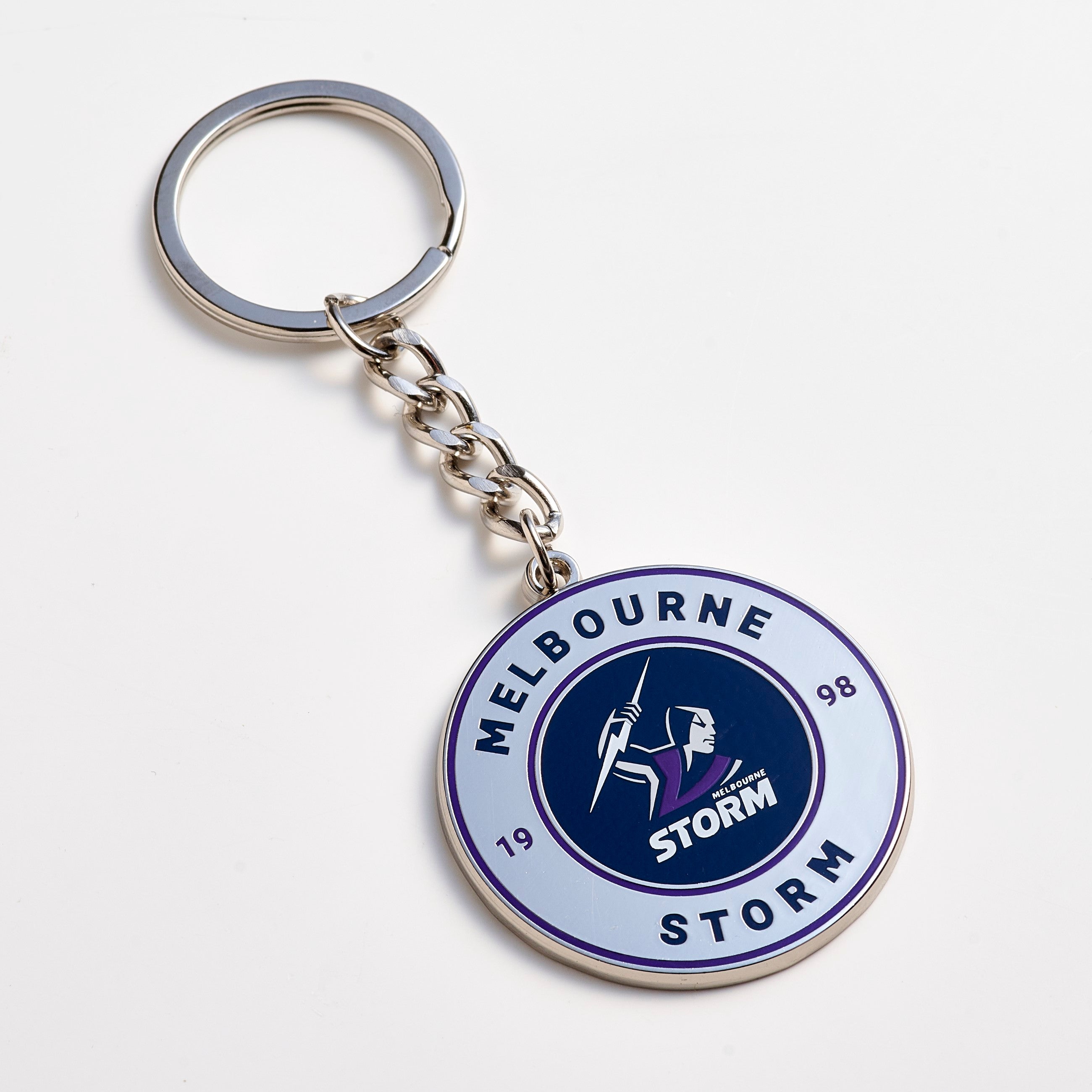 Melbourne Storm NRL Round Logo Keyring