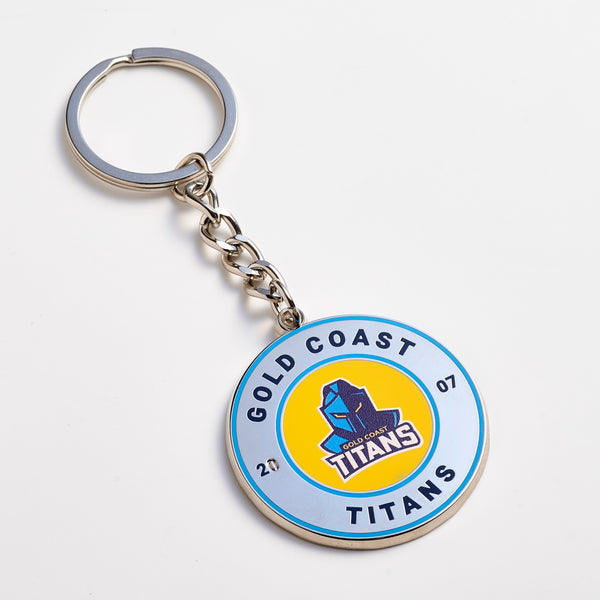 Gold Coast Titans NRL Round Logo Keyring