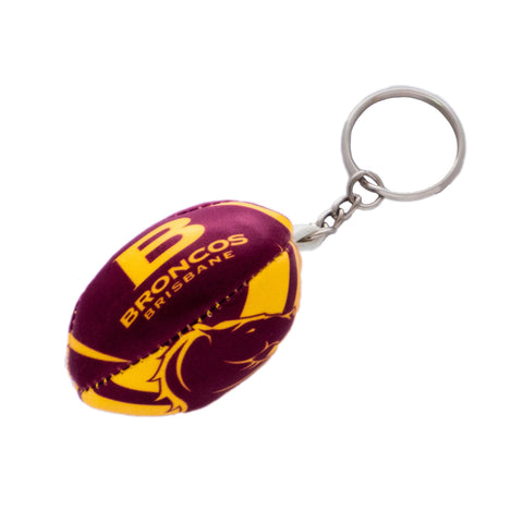 Brisbane Broncos NRL Squishy Football Keyring