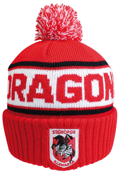 St George Dragons NRL Striker Pom Pom Beanie