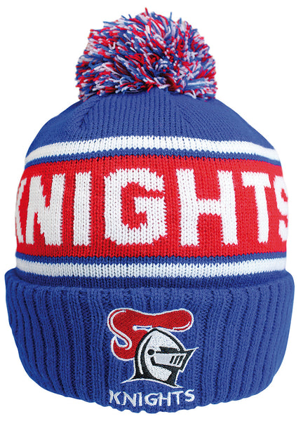 Newcastle Knights NRL Striker Pom Pom Beanie
