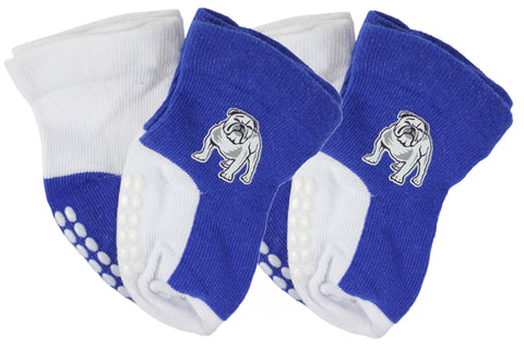 Canterbury Bulldogs NRL Baby Infant Nonslip Crew Socks 2 pk