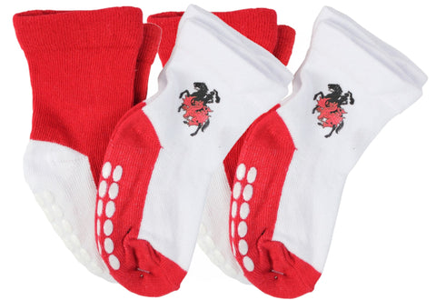 St George Dragons NRL Baby Infant Nonslip Crew Socks 2 pk