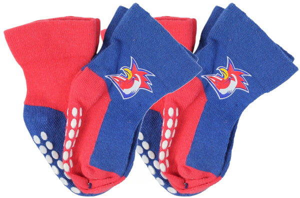 Sydney Roosters NRL Baby Infant Nonslip Crew Socks 2 pk