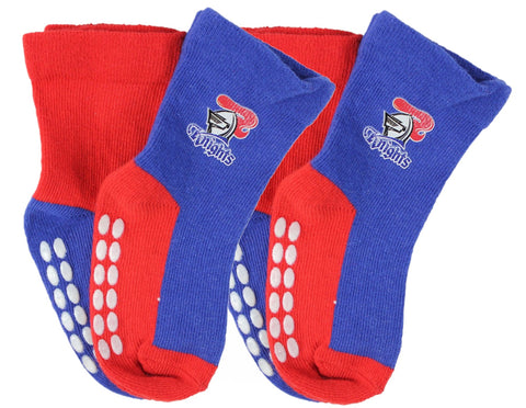 Newcastle Knights NRL Baby Infant Nonslip Crew Socks 2 pk