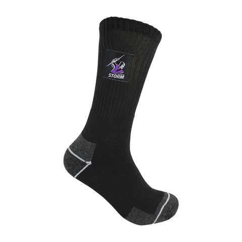 Melbourne Storm NRL Mens Heavy Duty Work Socks 2pk