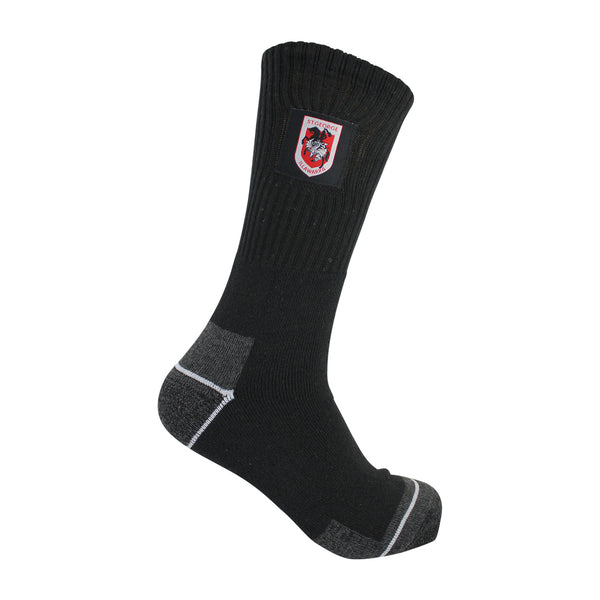 St George Dragons NRL Mens Heavy Duty Work Socks 2pk