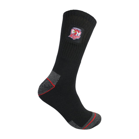 Sydney Roosters NRL Mens Heavy Duty Work Socks 2pk