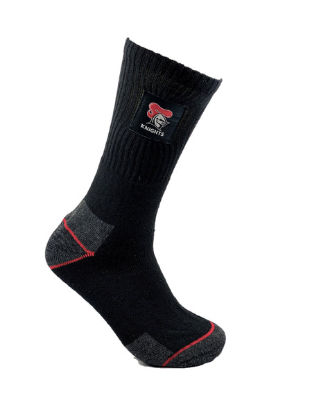 Newcastle Knights NRL Mens Heavy Duty Work Socks 2pk