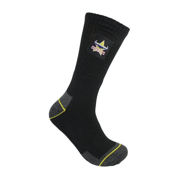 North Queensland Cowboys NRL Mens Heavy Duty Work Socks 2pk