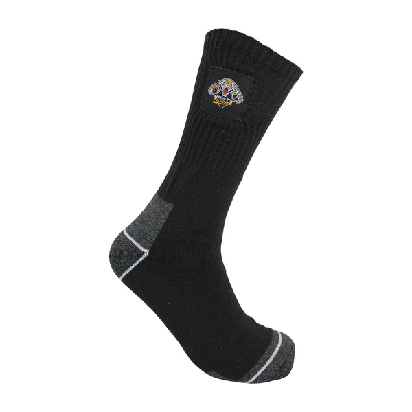 Wests Tigers NRL Mens Heavy Duty Work Socks 2pk