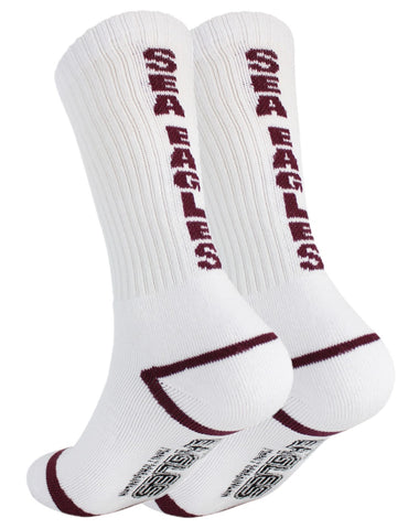 Manly Sea Eagles NRL Full Terry Sport Crew Socks