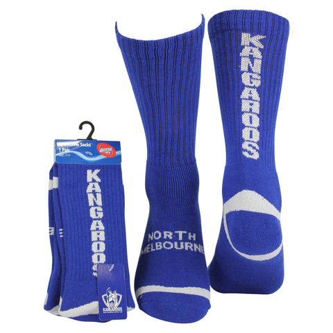 North Melbourne Kangaroos Full Terry Crew Sport Socks - Spectator Sports Online