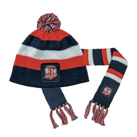 Sydney Roosters NRL Baby Infant Scarf Beanie Pack